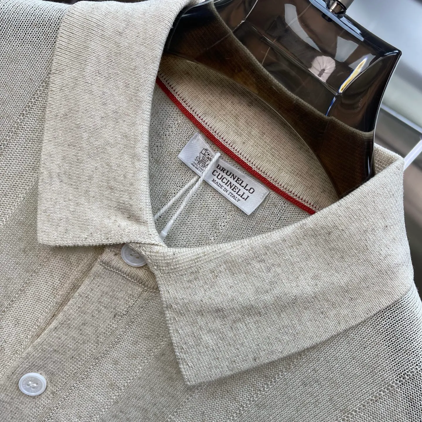 Brunello Cucinell Bc Lapel Polo Short Sleeve High Version Old Money Style Short Sleeve T-Shirt Pullover POLO Knitted Sweater Customized linen and cotton blended wool, woven with imported loom (7 needles), customized wool, wool enzyme wash Color: Blue Coffee Brown Apricot Red Sizes: S-XL